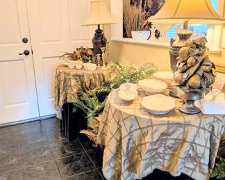 Foyer entry - matching side tables and Lenox serving pcs