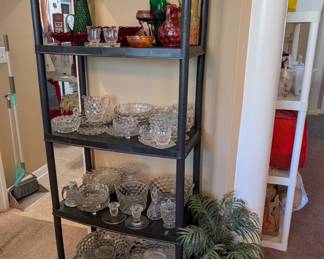 Lots of Fostoria "American" pattern glassware. Most pcs have multiples available