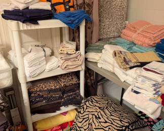 Tons of towels and bath mats - many new with tags!