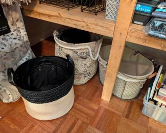 Organizational bins, boxes and baskets