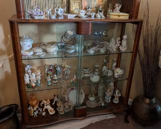 Art Deco curio cabinet, replacement glass rods available