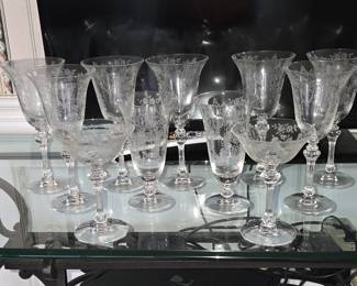 Etched Crystal Goblets