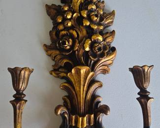 Midcentury Gold Candleholder 