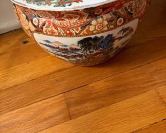 Vintage Hand Painted Koi Fish Bowl