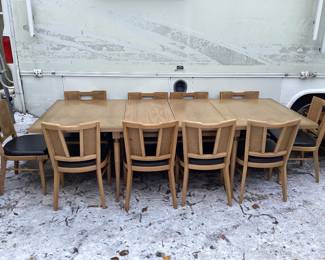 Huge Heavy Dining Table with 10 Chairs