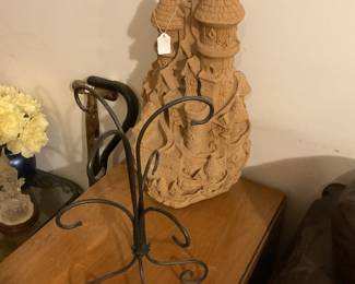 Large Sandcastle and metal cupholder.