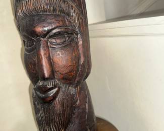 hand carved Jamaican head, tribal or folk art