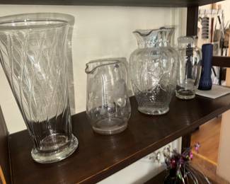 Glass vases + pitcher