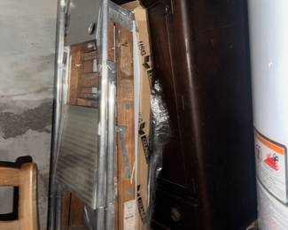 Ladders and old cabinet
