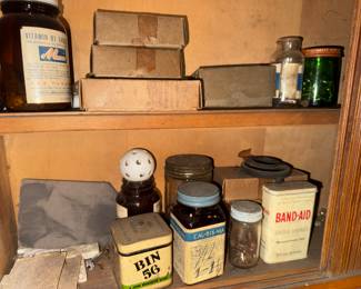 interesting old tins + bottles... 