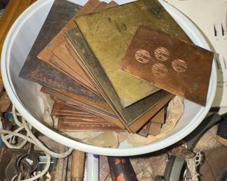 copper engraving plates, being sold with engraving tools