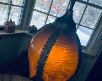 Orange hanging lamp, very cool