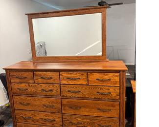 Dresser is very heavy; bring extra help to carry.  Mirror will be disassembled.