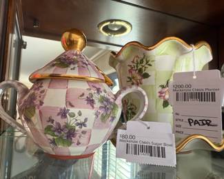 Mackenzie Childs Sugar Bowl, Mackenzie Childs Planter 