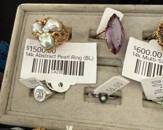 14k Abstract Pearl Ring (BL)