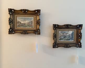 (A) Framed Italian Print, (B) Framed Italian Print