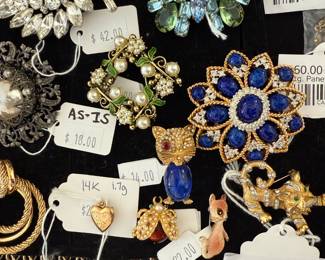 Vtg Panetta Brooch, Vintage Rhinestone Brooch