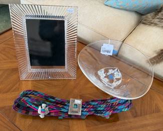 Steuben Art Glass Bowl, Glass Frame 