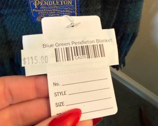 Blue Green Pendleton Blanket 