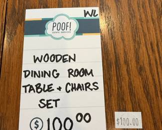 Wooden Dining Room Table & Chairs Set