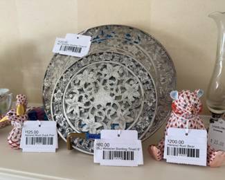 Herend Rust Duck Pair, (BL) Webster Sterling Trivet 6