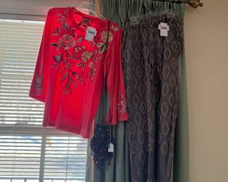 Johnny Was Embroidered Floral Top, Johnny Was Embroidered Joggers