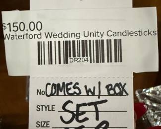 Waterford Wedding Unity Candlesticks