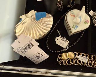 (BL) Sterling Shell Ashtray Set 