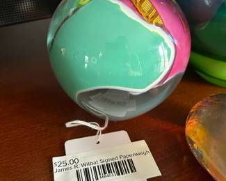 James R Wilbat Signed Paperweight