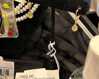 14k Green Stone Earrings