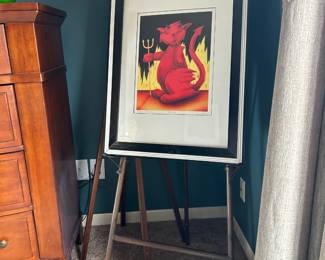 John Booth Signed "Bad Kitty" Lithograph