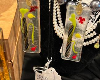 Art Glass Dangle Earrings