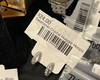 Swarovski Crystal Huggie Hoops