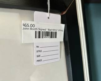 John Booth Signed "Bad Kitty" Lithograph