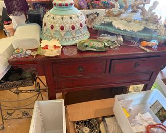 Table with hidden area in it.