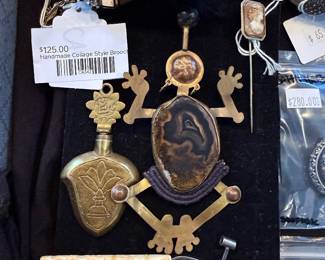 Handmade Collage Style Brooch 