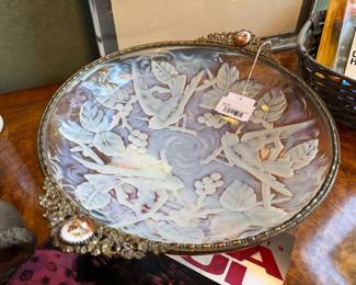 Opalescent Glass Serving Bowl 