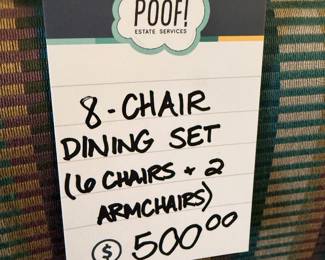 8- Chair Dining Set (6 Chairs & 2 Armchairs )