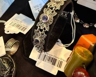 Sterling  & Purple Stone Bracelet 