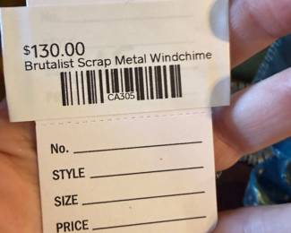 Brutalist Scrap Metal Windchime 