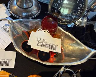 Bakelite Crib Toy Brooch 