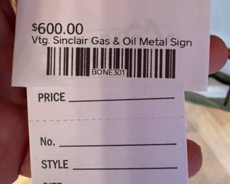 Vtg Sinclair Gas & Oil Sign