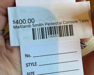 Maitland-Smith Pedestal Console Table 