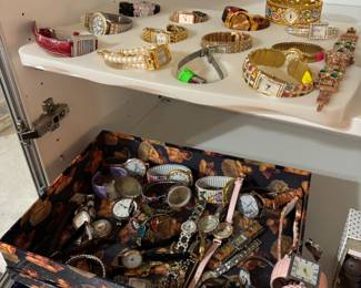 Watches most are sparkly bracelet watches, including  several Disney watches.