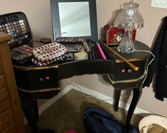 Dressing table with jewelry box - part of a set with matching stool, end of bed chest, screen, and more.