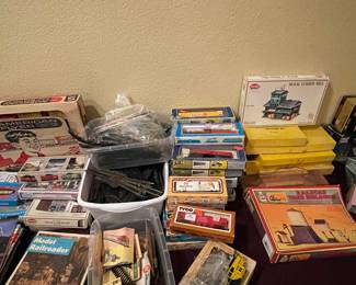 Train tracks, cars, accessories