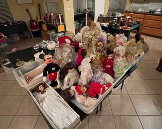 Porcelain dolls, angels, etc