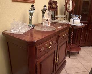 Dining room furniture, artwork, crystal