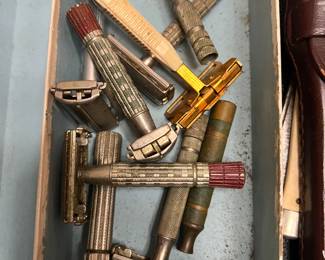 vintage razors, some brass