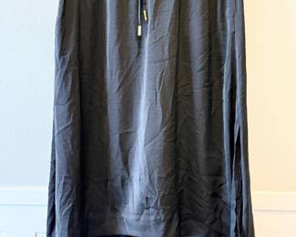 45 SmallBananaRepublicGrayMidiSkirtwLayeredHemDrawstringWaist